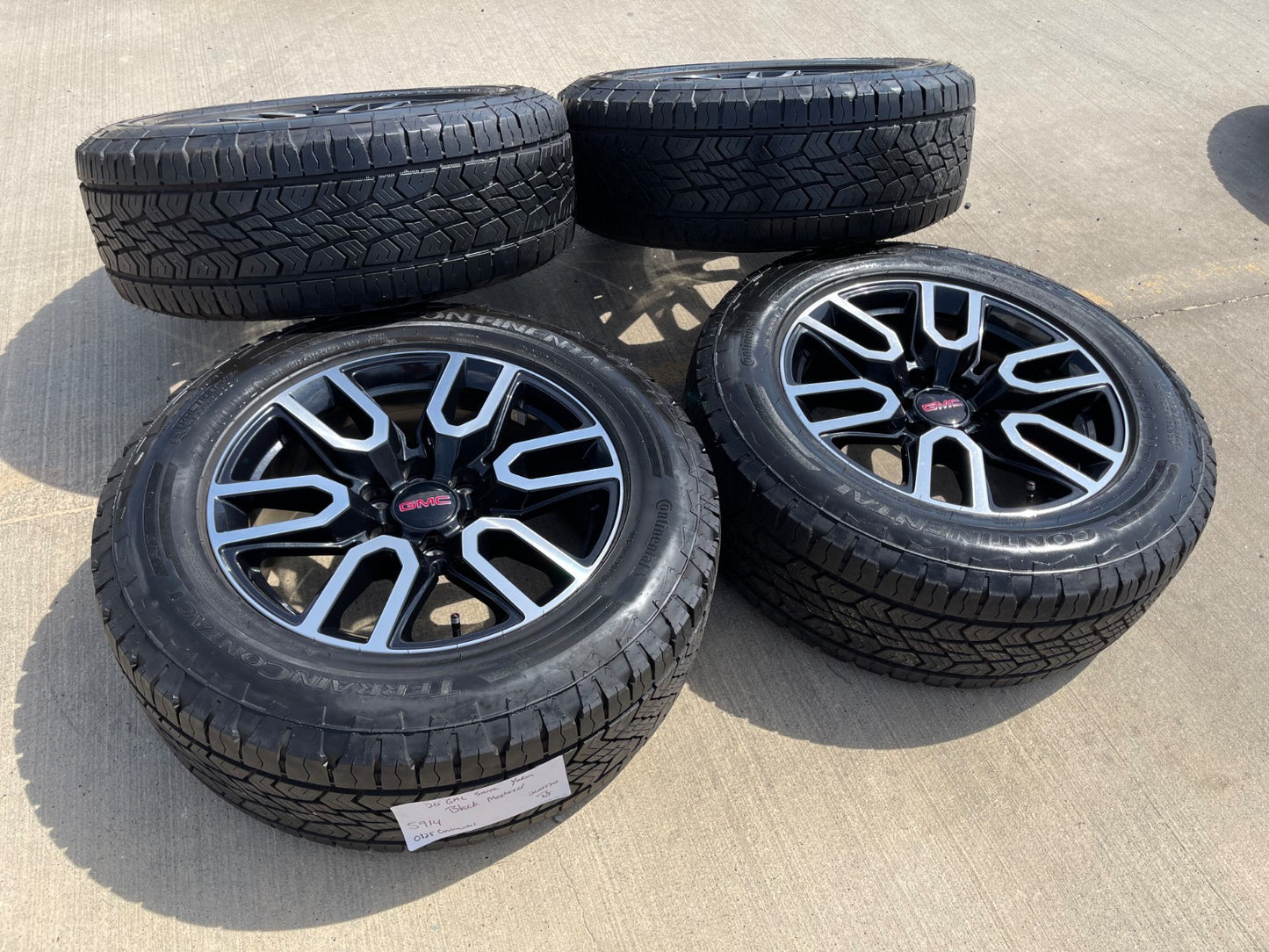 20" GMC Sierra Yukon AT4X Silverado OEM 5914 wheels rims SET CONTINENTAL A/T
