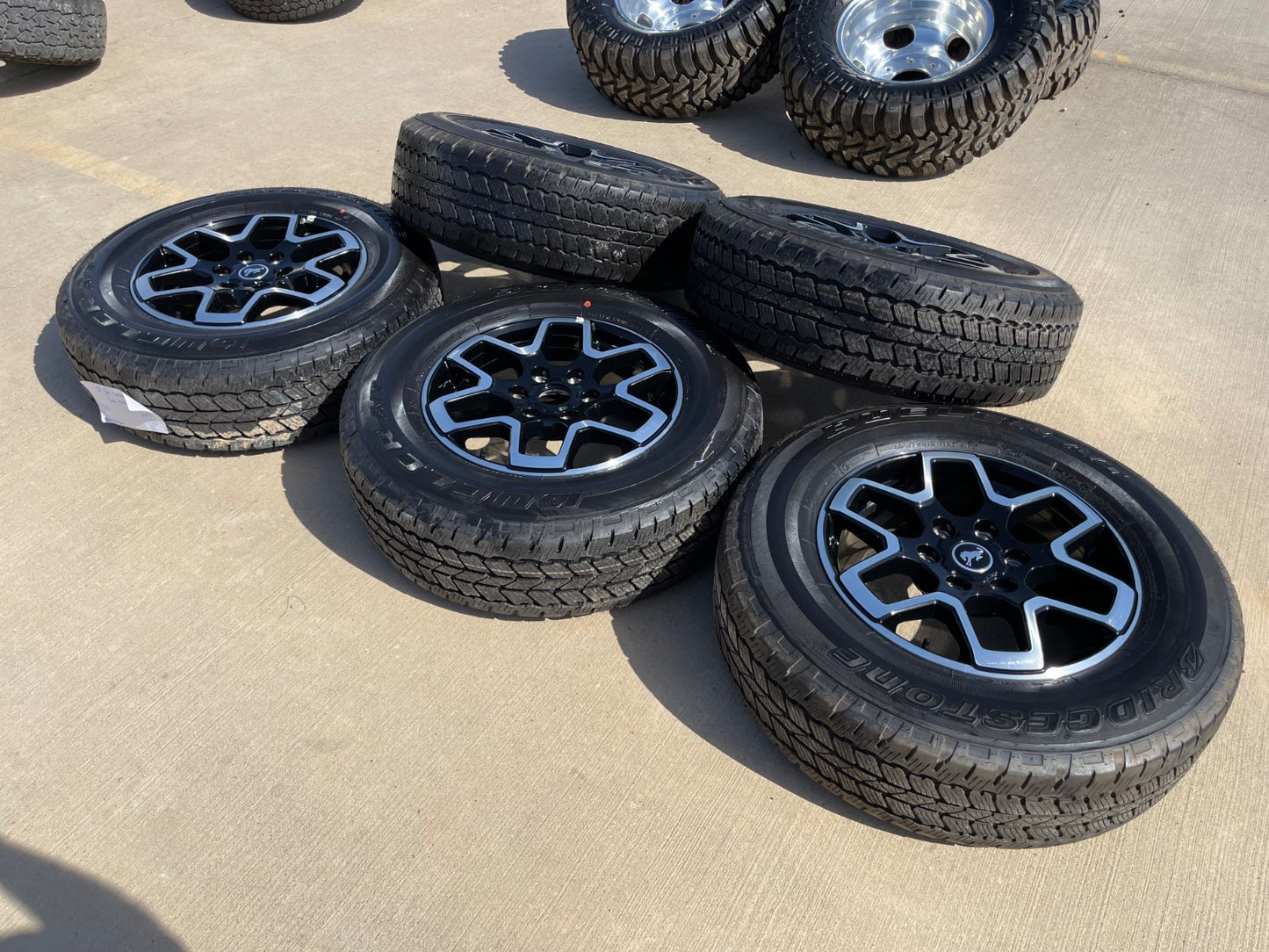 18" Ford Bronco wheels rims black 95213 Ranger tires tires BRIDGESTONE A/T SET