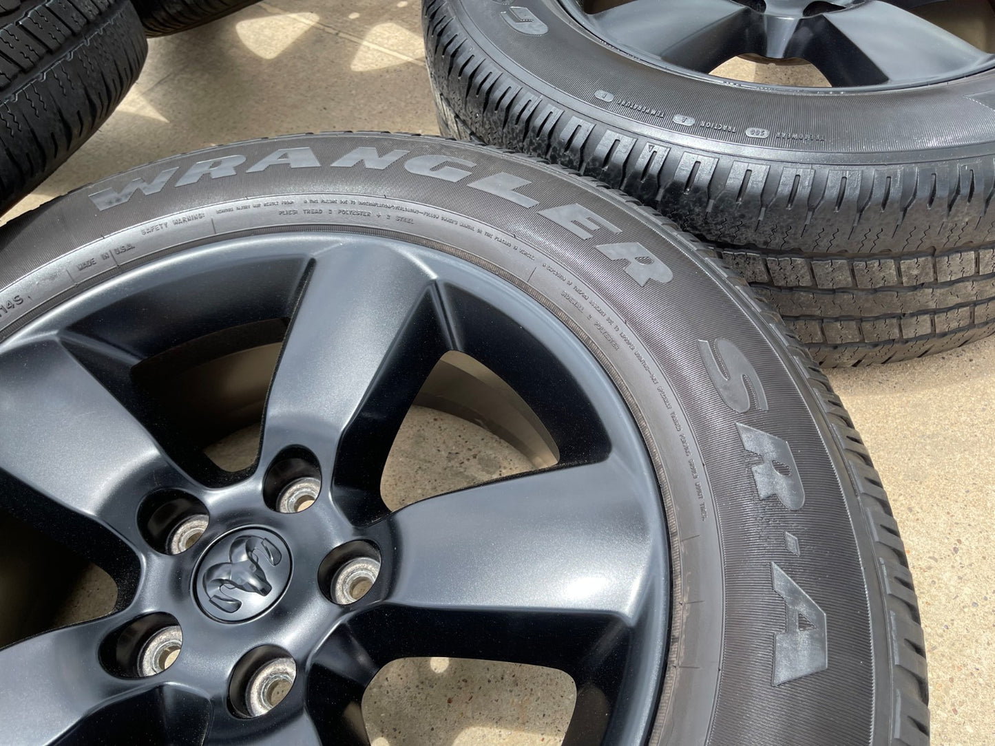 20" Dodge Ram 1500 OEM wheels rims 2495 BLACK 5x139 5x5.5 SET GOODYEAR