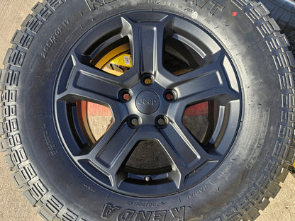 17" Jeep Wrangler Rubicon OEM wheels rims 9216 Gladiator KENDA KLEVER A/T2 NEW