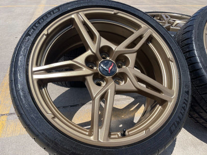 19" + 20" Chevy Corvette C8 OEM wheels rims BRONZE 14007 14008 2024 2025 NEW