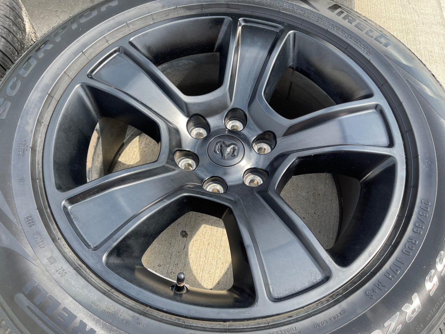 20" Dodge Ram 1500 OEM LIMITED Black 2676 2723 wheels rims PIRELLI SCORPION