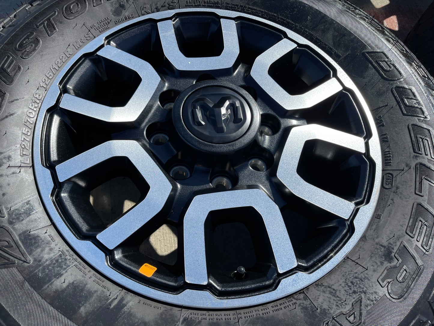 18" Ram 2500 3500 LARAMIE OEM wheels rims 2694 tires BRIDGESTONE A/T NEW 2026