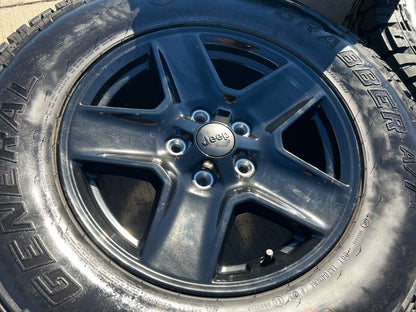 17" Jeep Gladiator BLACK OEM wheels rims 9235 Wrangler 2023 2024 2025 NEW