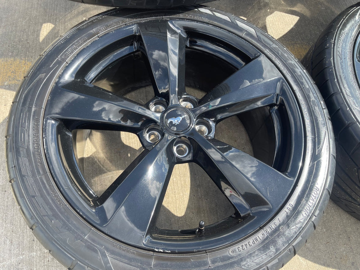 19" Ford Mustang GT OEM 10158 black wheels rims tires SET