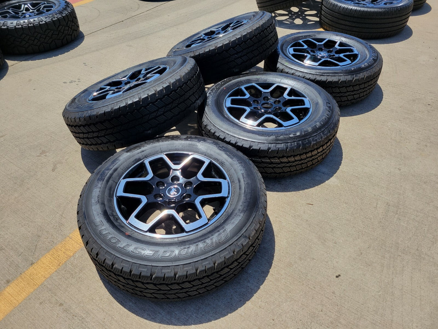 18" Ford Bronco wheels rims black 95213 Ranger tires tires BRIDGESTONE A/T