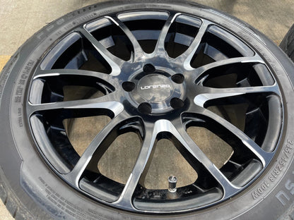 18x8 18" Lorenzo WL036 wheels rims tires 5x4.5 5x114.3 Camry Accord Mustang