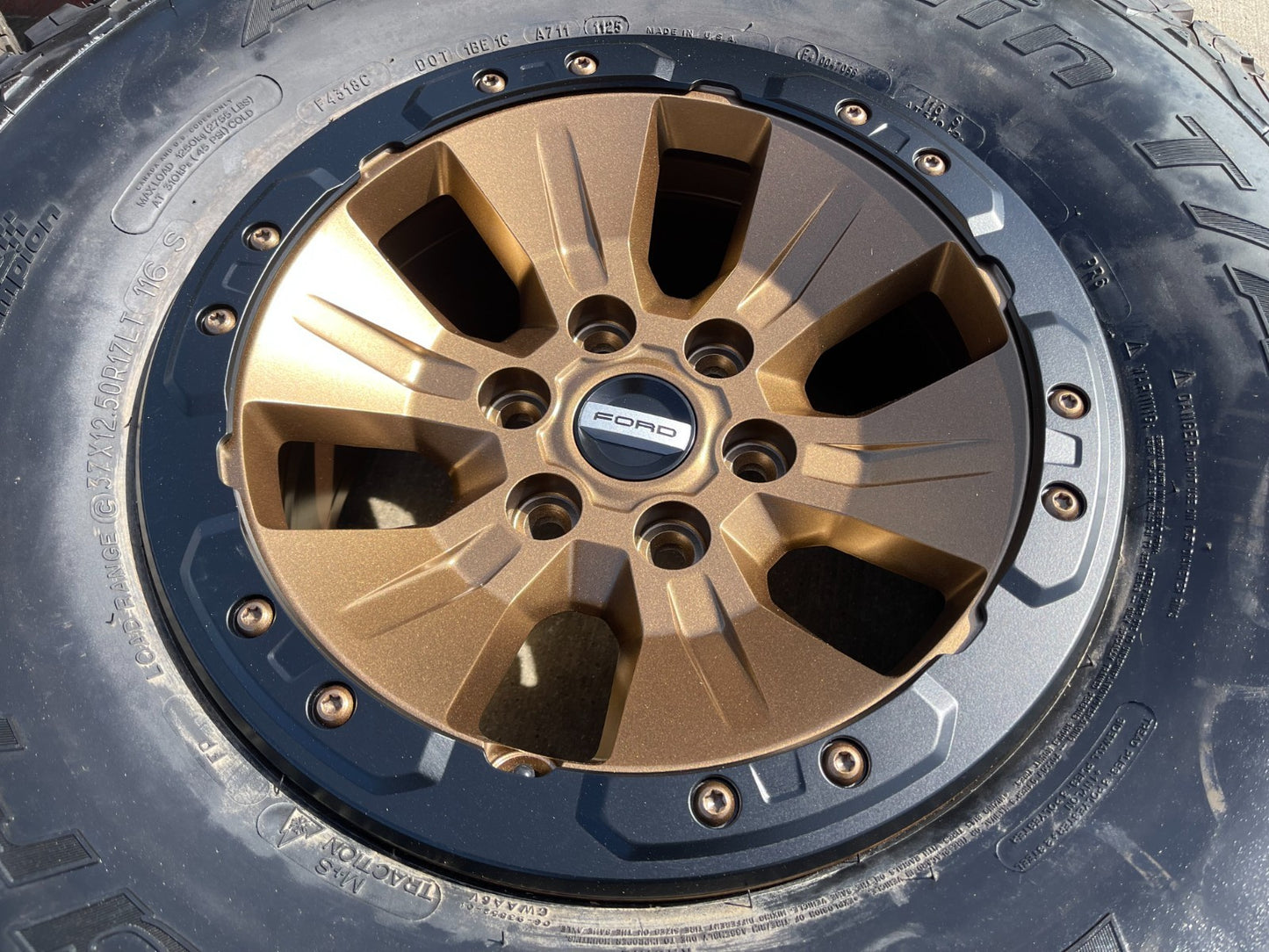 17" Ford F-150 Raptor OEM BEADLOCK 10114 BRONZE rims wheels tires BFG 37" NEW