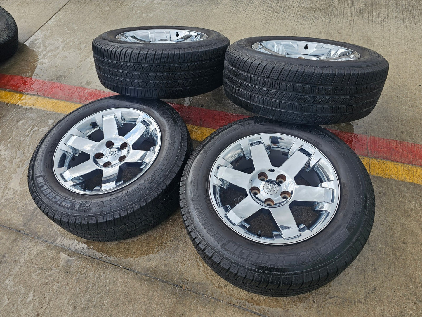 20" Dodge Ram 1500 OEM chrome wheels rims 2365 tires MICHELIN