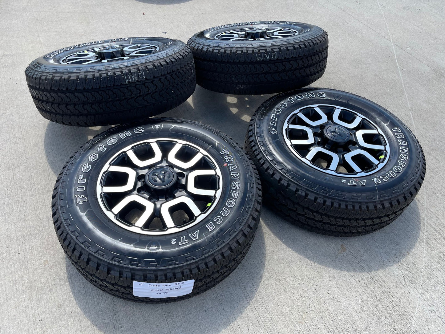 18" Ram 2500 3500 LARAMIE OEM wheels rims 2694 tires FIRESTONE A/T2 NEW 2026