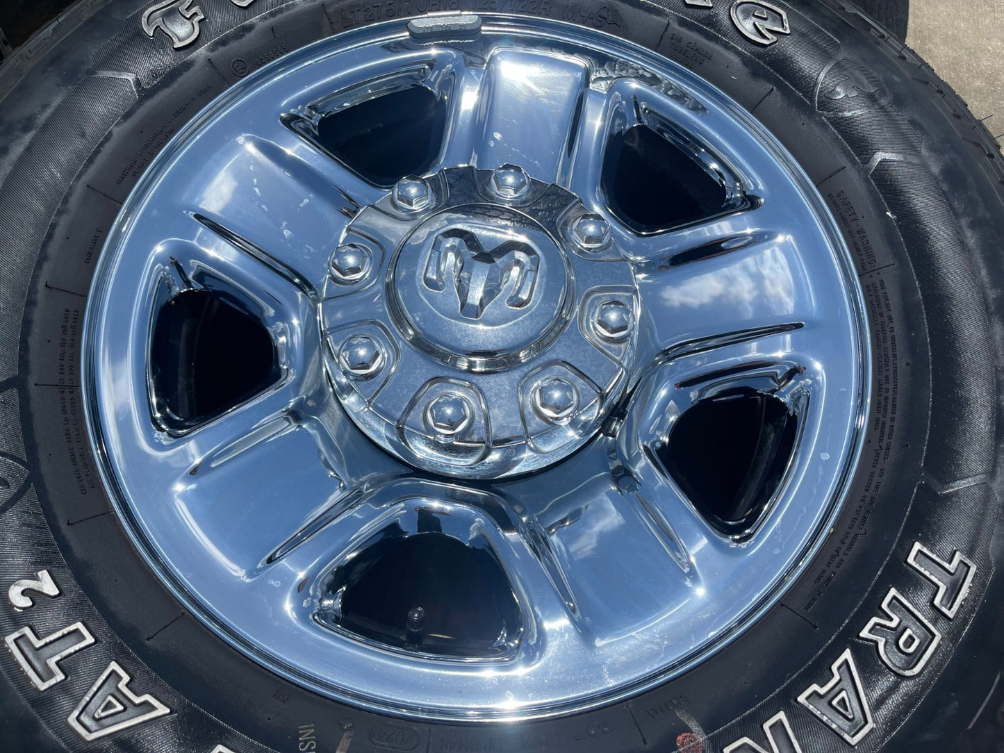 18" Dodge Ram 2500 3500 STEEL chrome OEM 2473 wheels rims SET FIRESTONE A/T2