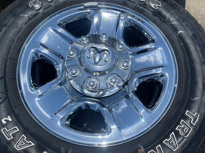 18" Dodge Ram 2500 3500 STEEL chrome OEM 2473 wheels rims SET FIRESTONE A/T2