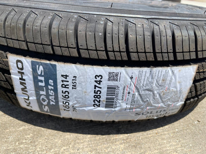 (1) 165/65/14 Kuhmo Solus TA51a tire 79T 165/65R14 NEW