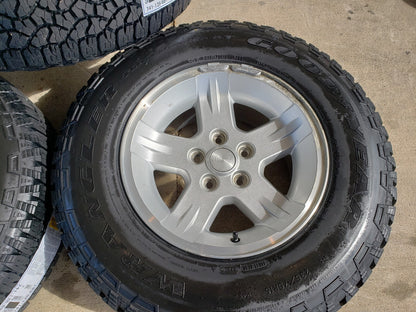 15" Jeep Wrangler OEM wheels rims 9050 1997 1998 1999 2000 2001 NEW A/T tires