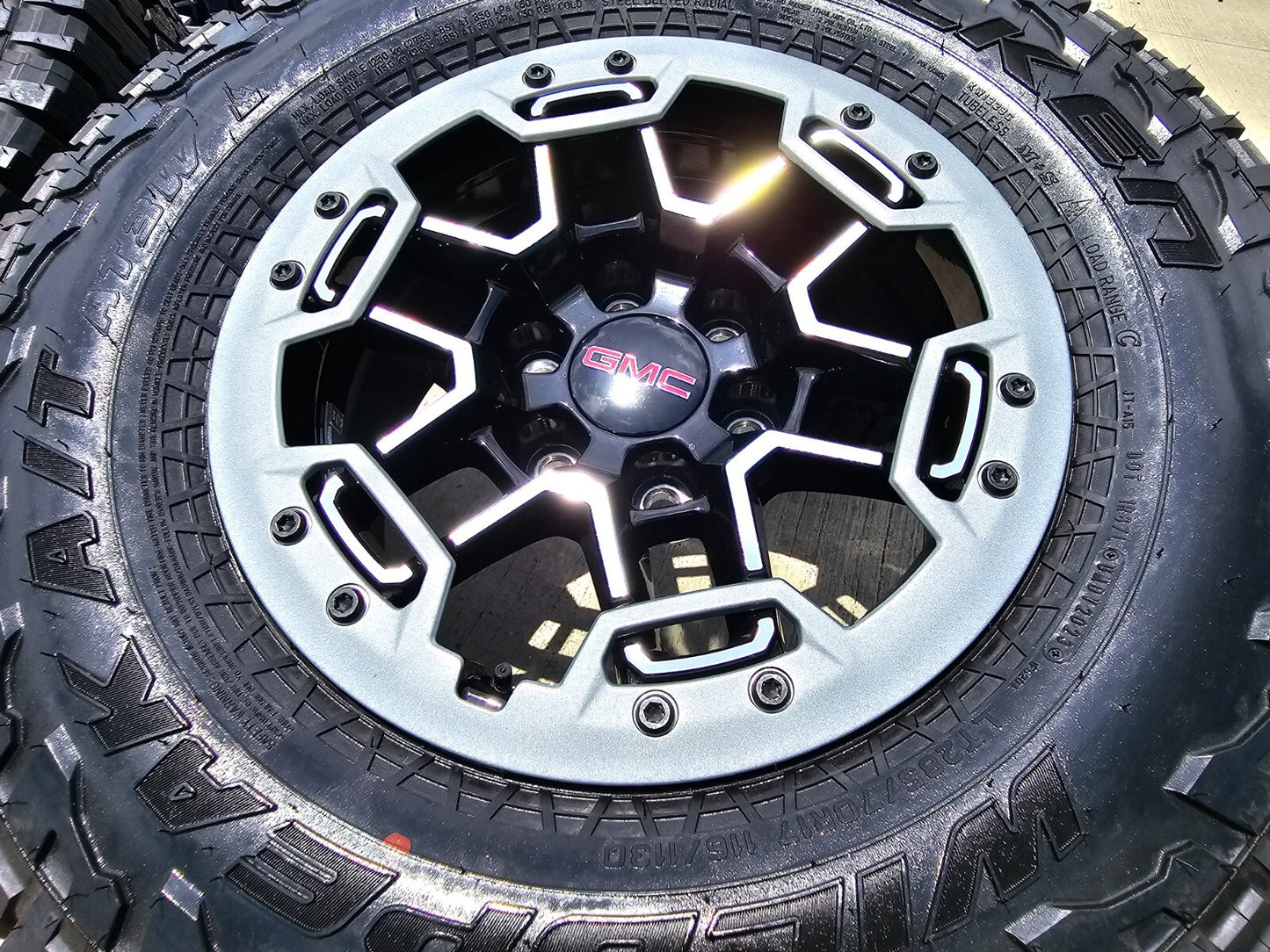 17" GMC Sierra Chevy Silverado OEM Beadlock wheels rims Canyon FALKEN A/T3 NEW