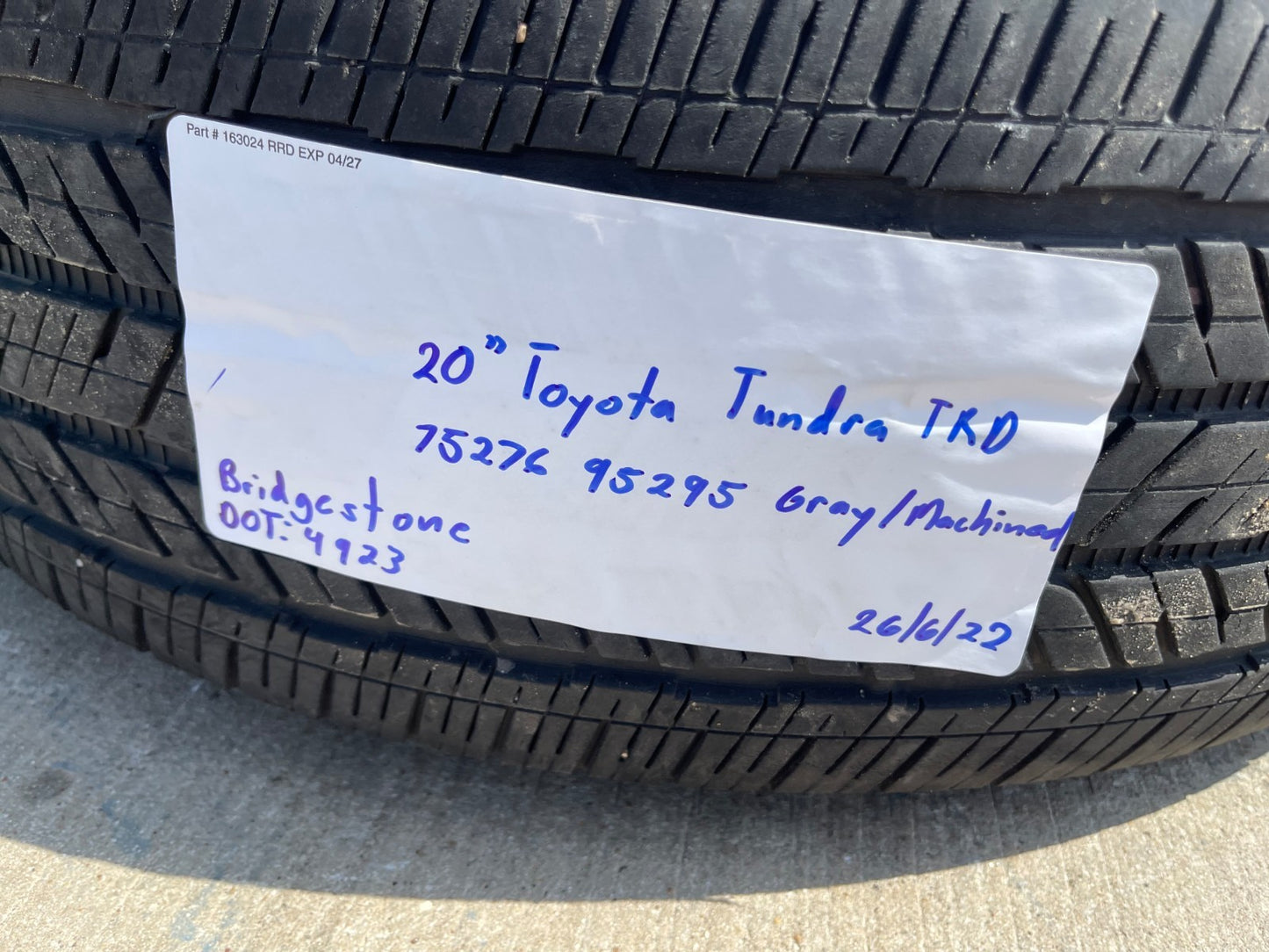 20" Toyota Tundra TRD wheels rims OEM TSS # 75276 95295 Sequoia SET BRIDGESTONE
