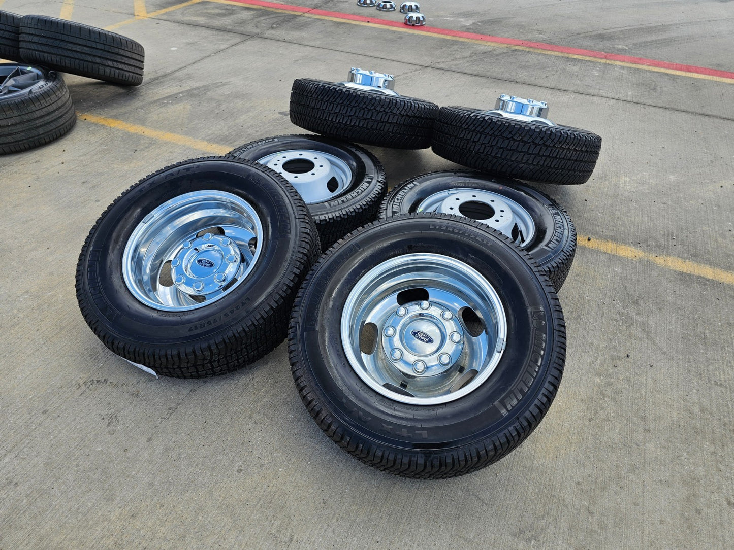 17" Ford F-350 Dually OEM 10477 10478 rims wheels SET tires MICHELIN NEW