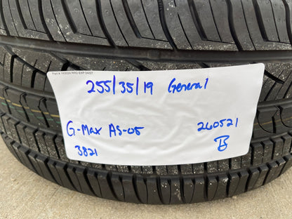 (1) 255/35/19 General G-Max A/S-05 tire 255/35/19 96W NEW
