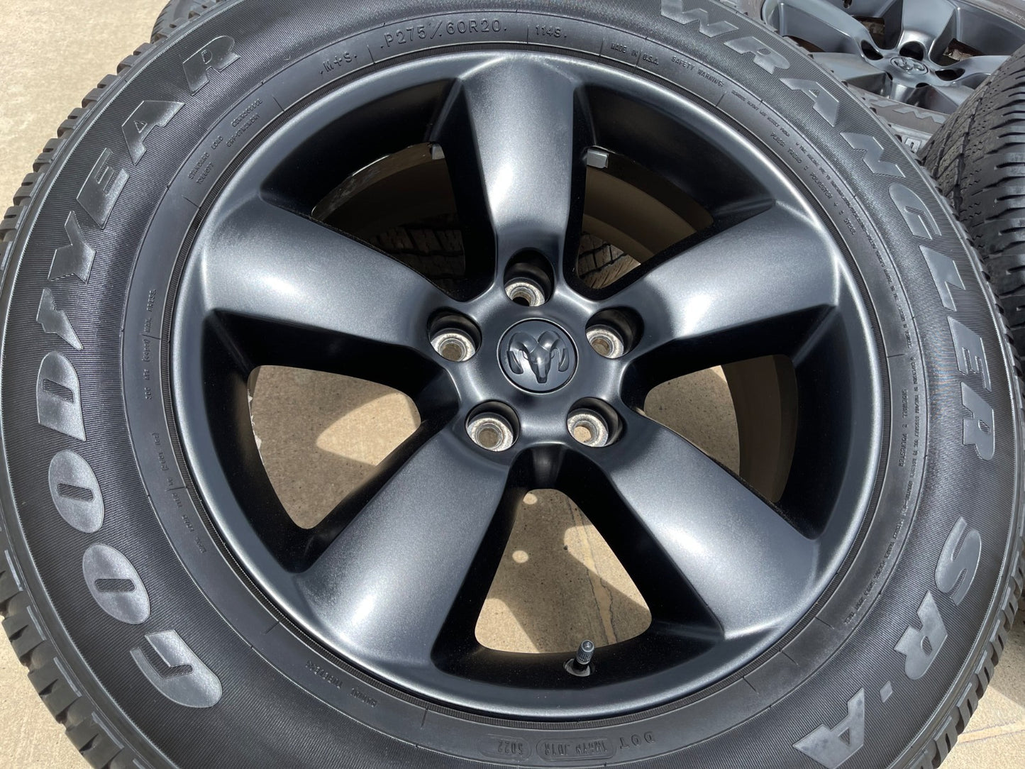 20" Dodge Ram 1500 OEM wheels rims 2495 BLACK 5x139 5x5.5 SET GOODYEAR