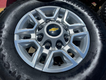 17" Chevy Silverado GMC Sierra 2500 OEM 5948 wheels rims FIRESTONE A/T SET NEW