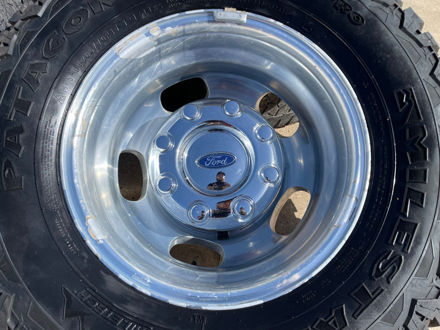 17" Ford F-350 Dually OEM 10477 10478 rims wheels SET tires A/T