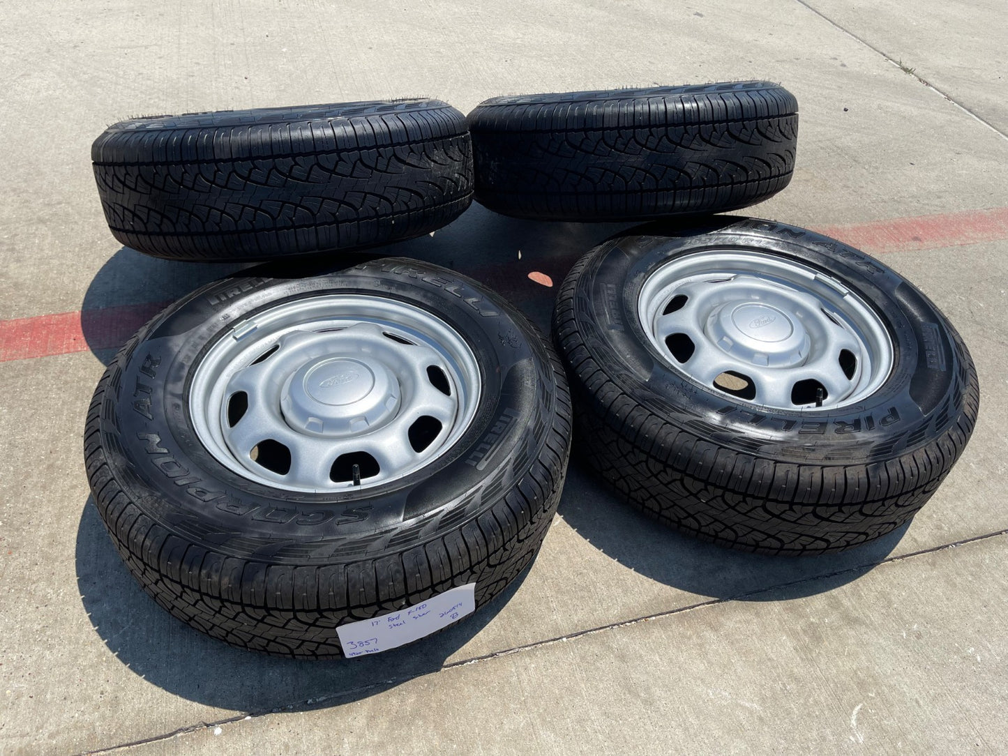 17" Ford F-150 OEM rims wheels 3857 steel 2025 2026 PIRELLI A/T NEW SMOKIN DEAL