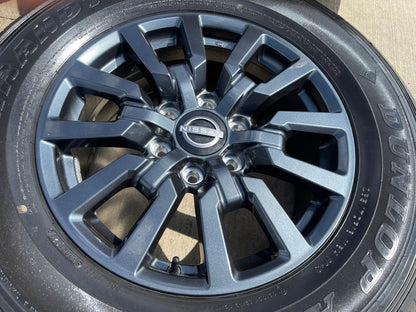 18" Nissan Titan Armada OEM wheels rims tires SET DUNLOP 2025 2026 2027 NEW