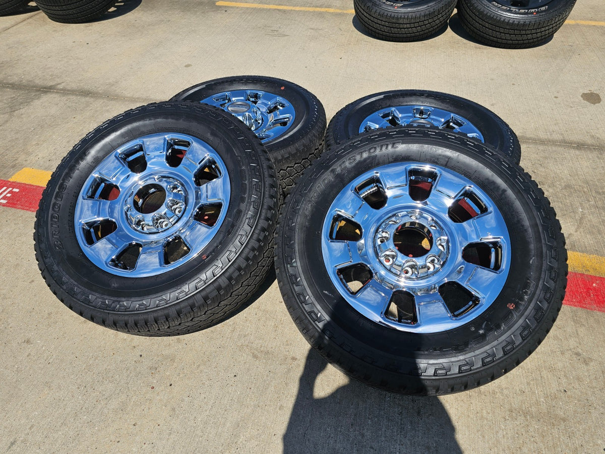 20" Ford F-250 F-350 OEM 10295 25085 10552 chrome wheels rims BRIDGESTONE NEW