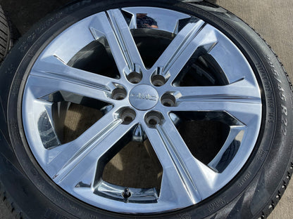 22" GMC Yukon DENALI OEM wheels rims 5667 tires Sierra CHROME PIRELLI