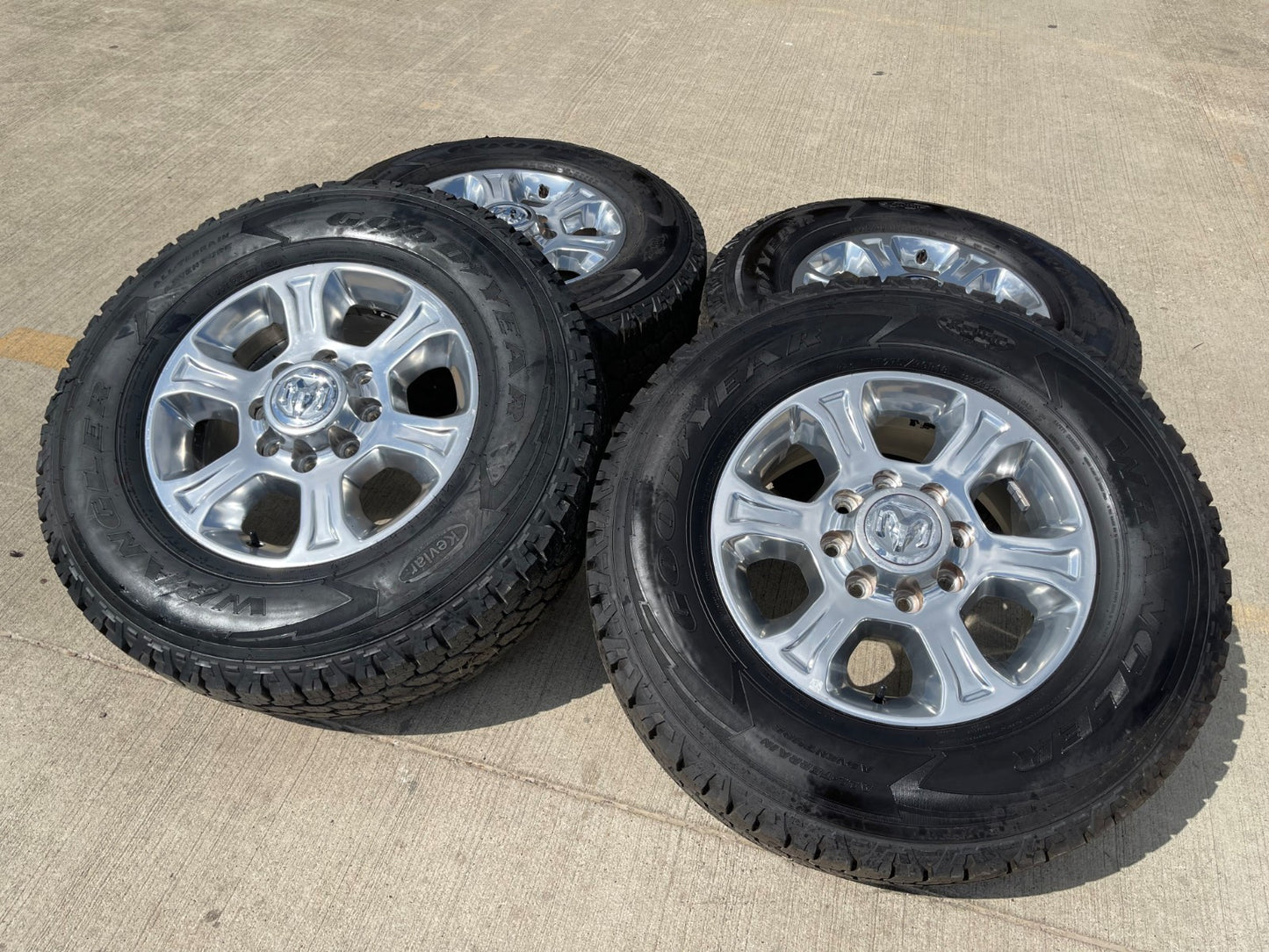 18" Ram 2500 3500 Laramie Power Wagon OEM wheels rims 2692 GOODYEAR A/T NICE