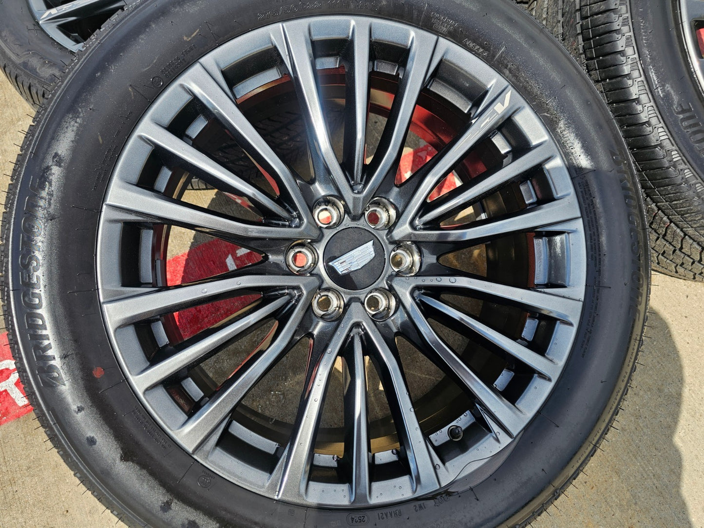 22" Cadillac Escalade V Platinum OEM 4883 95479 wheels rims V LOGO SET