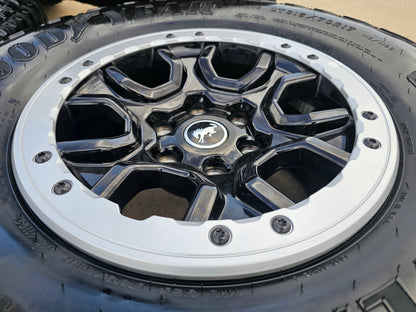 17" Ford Bronco SASQUATCH wheels rims BEADLOCK 10388 Ranger SET GOODYEAR A/T 35"