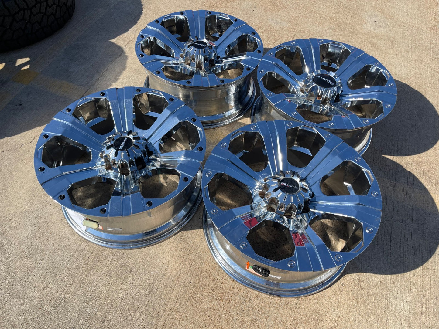 22x9.5 Ballistic Outlaw Chevy Dodge Ram 2500 3500 wheels rims 8x165 8x6.5
