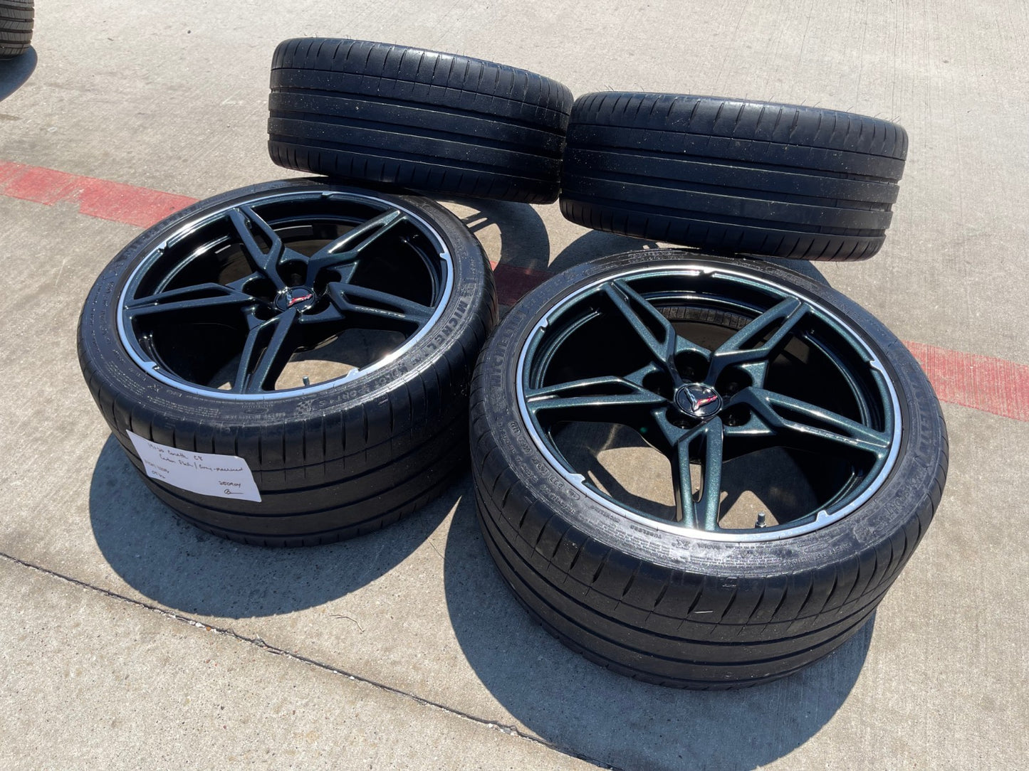 19" + 20" Chevy Corvette C8 OEM 14007 14008 wheels rims 2022 2023 2024 2025