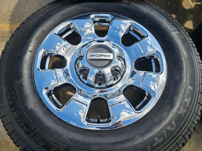 20" Ford F-250 F-350 OEM 10295 25085 10552 chrome wheels rims SET NEW MICHELIN