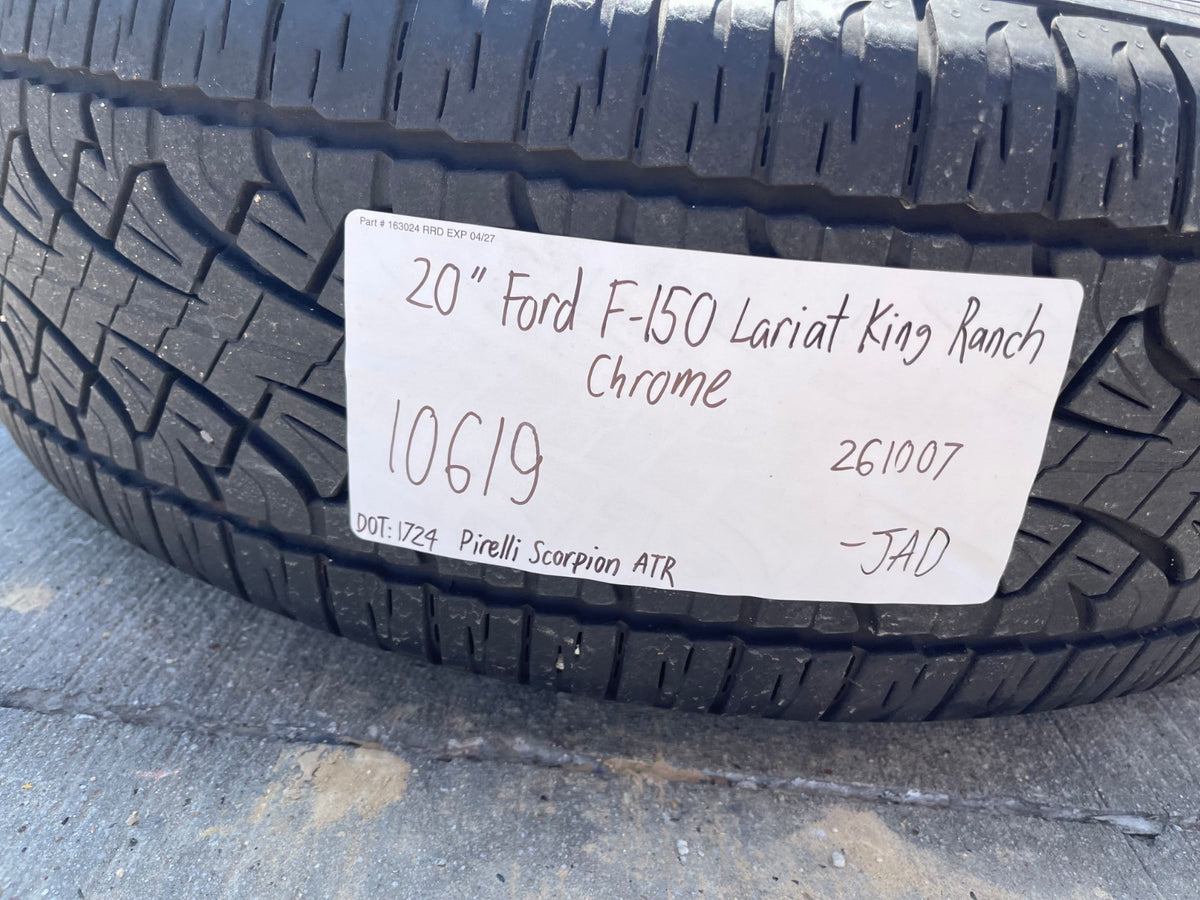 20" Ford F-150 LARIAT OEM 10619 rims wheels CHROME Expedition SET PIRELLI AT