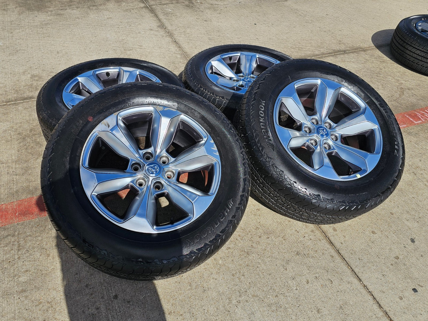 20" Dodge Ram 1500 OEM Laramie wheels rims 2681 tires HANKOOK DYNAPRO A/T2
