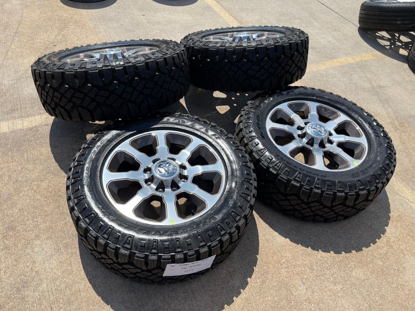 20" Dodge Ram 2500 3500 LARAMIE OEM 2698 wheels rims TAN SET DURATRAC A/T NEW