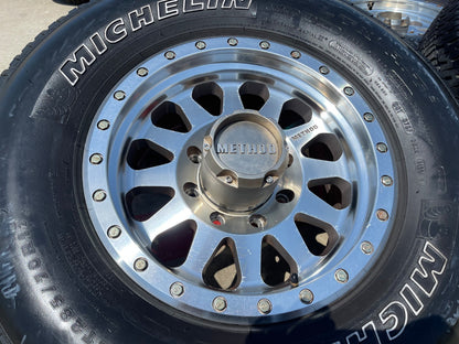 17" 17x8.5 Method 304 MR304 Ford F-250 F-350 rims wheels MICHELIN 8x170 SET