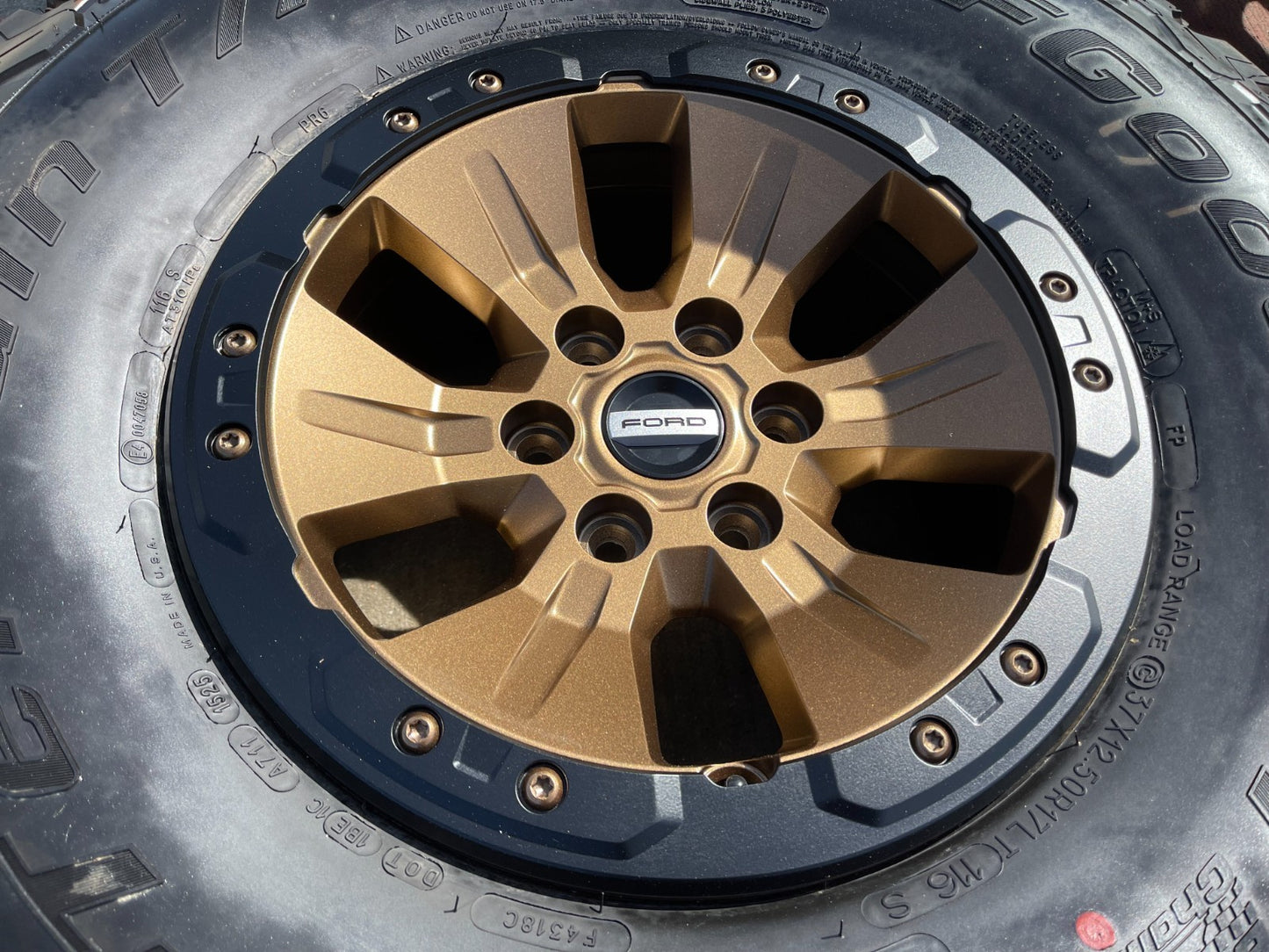 17" Ford F-150 Raptor OEM BEADLOCK 10114 BRONZE rims wheels tires BFG 37" NEW