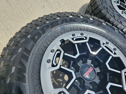 17" GMC Sierra Chevy Silverado OEM Beadlock wheels rims Canyon FALKEN A/T3 NEW