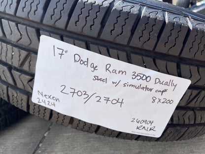 17" Dodge Ram 3500 Dually Laramie 8x200 wheels rims 2703 2704 OEM SET