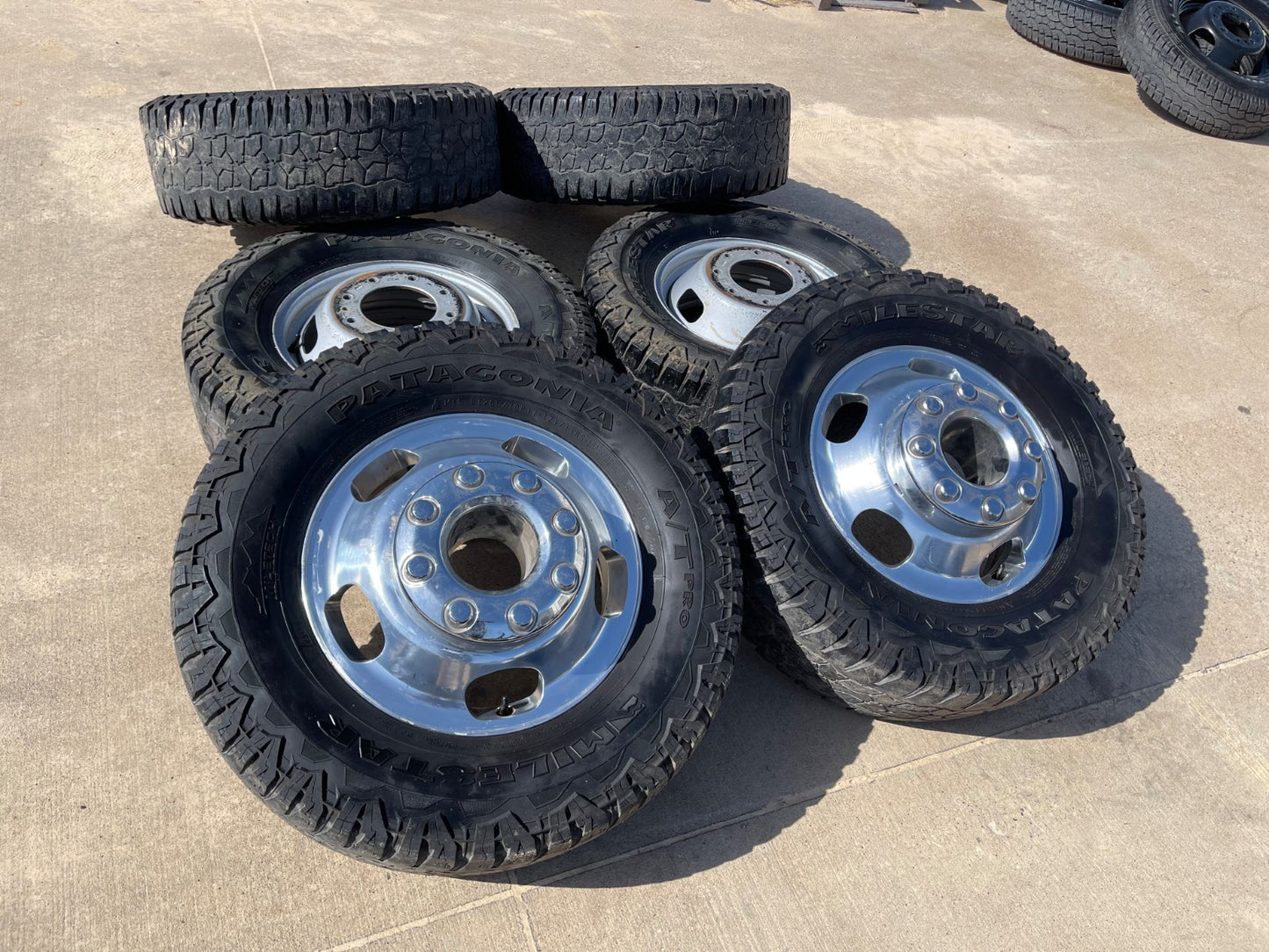 17" Ford F-350 Dually OEM 10477 10478 rims wheels SET tires A/T