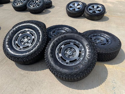 17" Ford Bronco HERITAGE SASQUATCH wheels rims 10464 GOODYEAR A/T 35" NEW