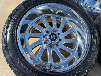 22x12 22" Hardcore HC15 Ford F-250 F-350 Chrome SET rims wheels 8x170 -44 35"