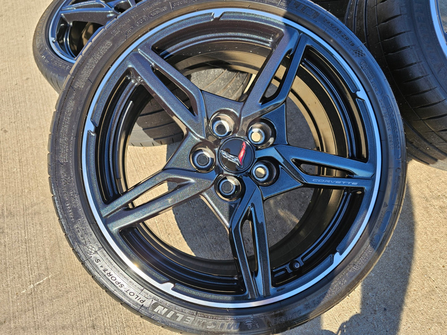 19" + 20" Chevy Corvette C8 OEM 14007 14008 wheels rims MICHELIN