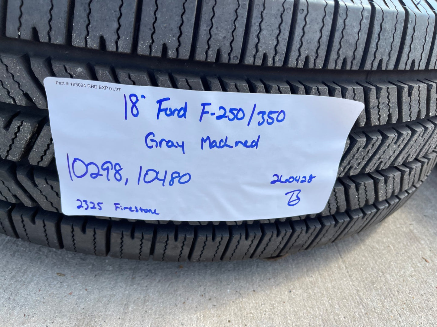 18" Ford F-250 F-350 Lariat FX-4 OEM wheels 10480 10298 tires FIRESTONE H/T2