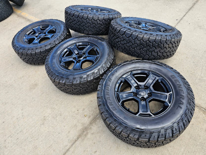 17" Jeep Wrangler Rubicon OEM Black wheels rims 9216 Gladiator GENERAL A/TX