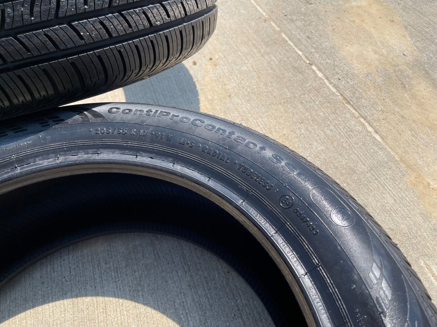 (4) 205/55/17 Continental Contipro Contact SSR 91H M+S 205/55R17 tires NEW