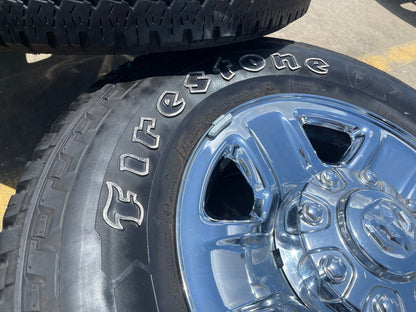 18" Dodge Ram 2500 3500 STEEL chrome OEM 2473 wheels rims SET FIRESTONE A/T2